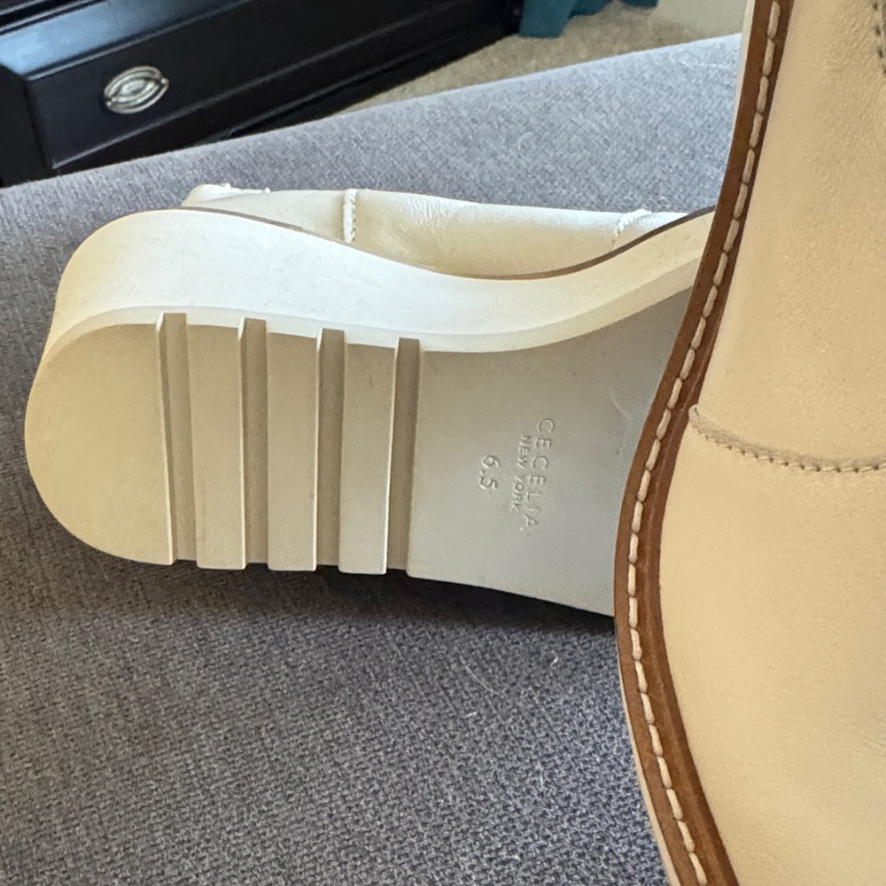 🆕 Cecelia New York Cream Wedge Boots - Picture 2 of 3